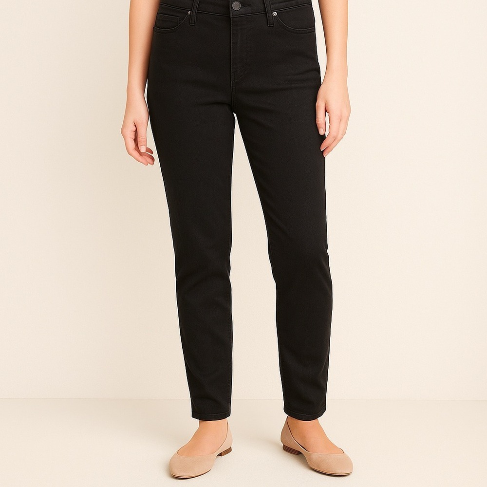 Talbots Flawless Five-Pocket Jeans Black High Rise‎ Size 32x28 Stretch Denim